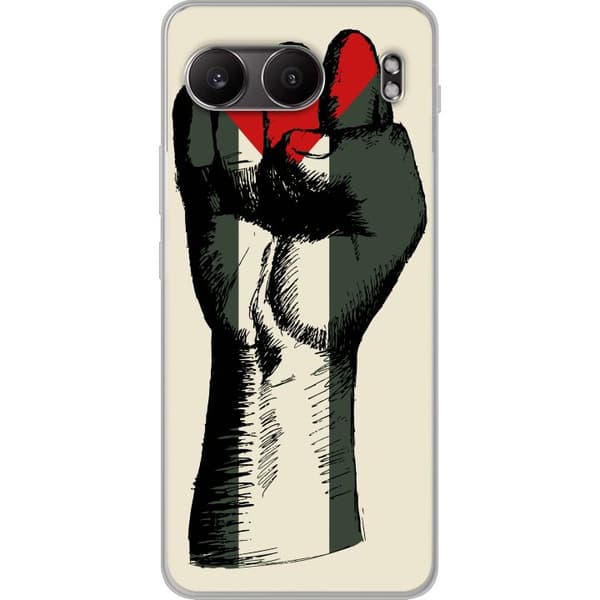OnePlus Nord 4 Gennemsigtig cover Hånd bundet i Palæstinas farver - kraftfuldt symbol for frihedsbevægelsen