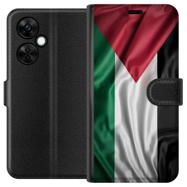 OnePlus Nord CE3 Plånboksfodral Palestinaflaggan – ikoniskt frihetsmotiv i rött, svart, vitt och grönt