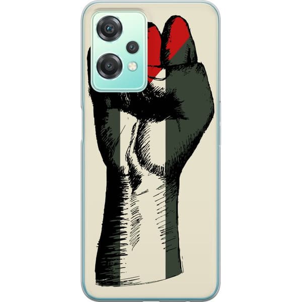 OnePlus Nord CE 2 Lite 5G Gjennomsiktig deksel Hand knyttet i Palestinas farger - kraftig symbol for frihetsbevegelsen