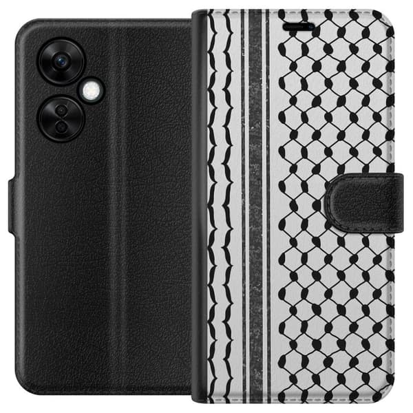 OnePlus Nord CE 3 Lite Plånboksfodral Palestinskt mönster – inspirerat av keffiyeh-tyg i traditionell stil