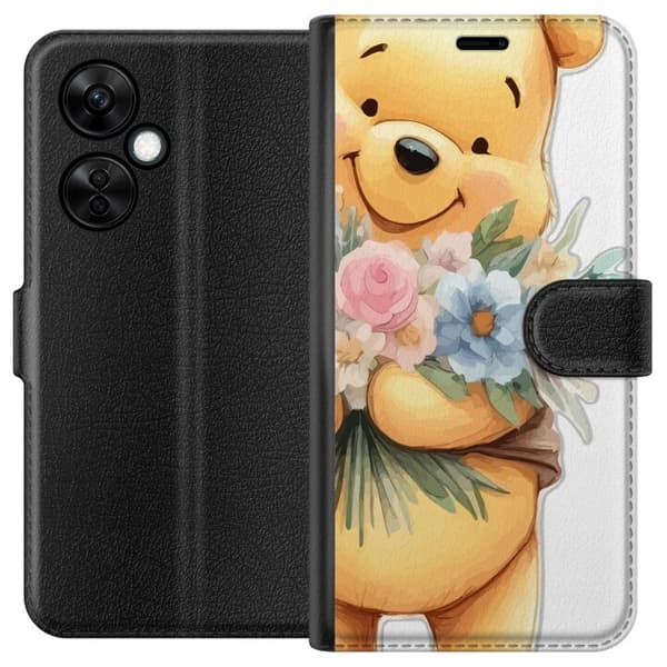 OnePlus Nord CE 3 Lite Plånboksfodral Nalle Puh med blommor – klassisk barnfavorit i blommande vårmiljö