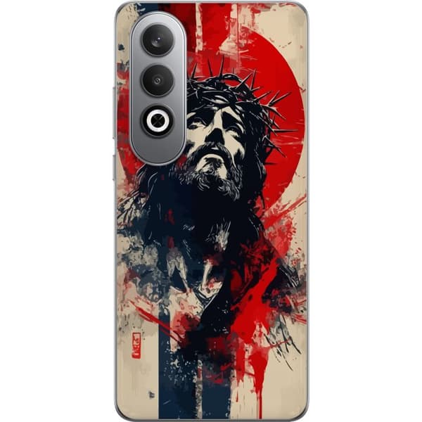 OnePlus Nord CE4 Gjennomsiktig deksel Jesus med kors - kristent motiv med sterk symbolikk om tro og håp