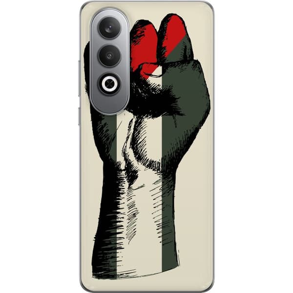 OnePlus Nord CE4 Genomskinligt Skal Hand knuten i Palestinas färger – kraftfull symbol för frihetsrörelsen