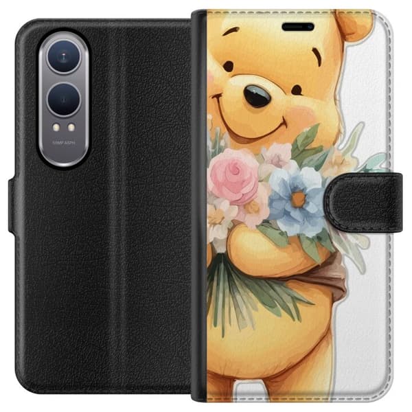 OnePlus Nord CE4 Lite Lommeboketui Nalle Puh med blomster - klassisk barnefavoritt i en blomstrende vår miljø