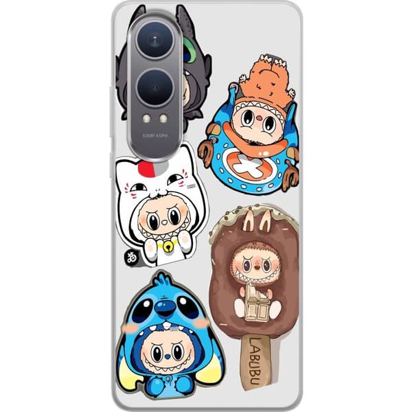 OnePlus Nord CE4 Lite Läpinäkyvä kuori Labubu hahmokokoelma - Pop Mart Labubu The Monsters väriluulisessa muotoilussa