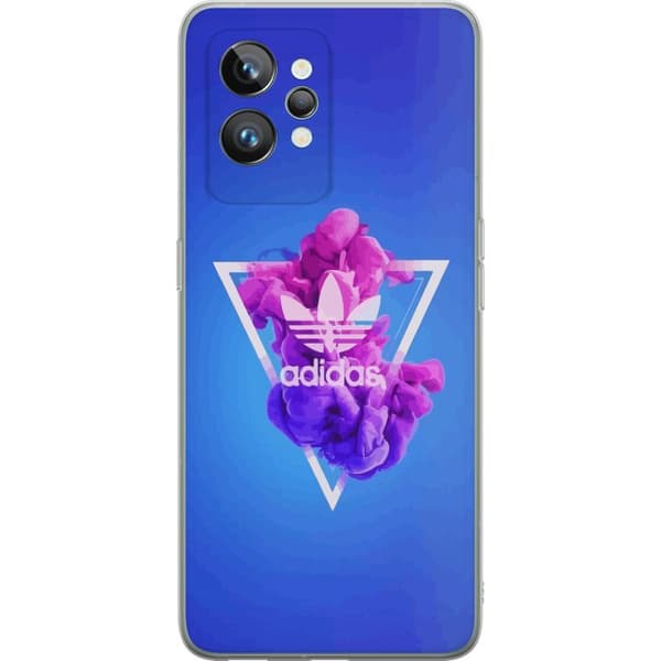 Realme GT2 Pro Gennemsigtig cover Adidas-inspireret blåt design - sporty motiv med retrovibe i blå toner