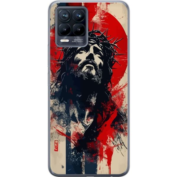 Realme 8 Gjennomsiktig deksel Jesus med kors - kristent motiv med sterk symbolikk om tro og håp