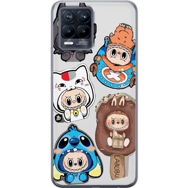 Realme 8 Genomskinligt Skal Labubu figursamling – Pop Mart Labubu The Monsters i färgglad design