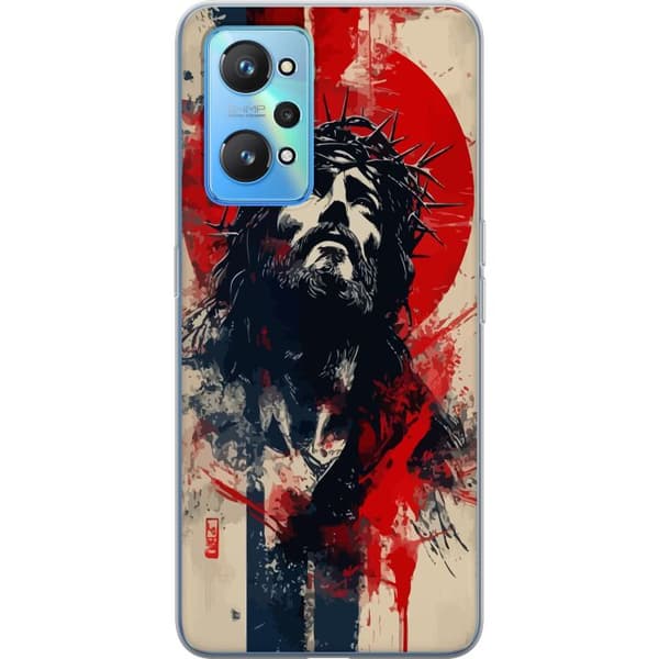 Realme GT Neo2 Gennemsigtig cover Jesus med kors - kristent motiv med stærk symbolik om tro og håb