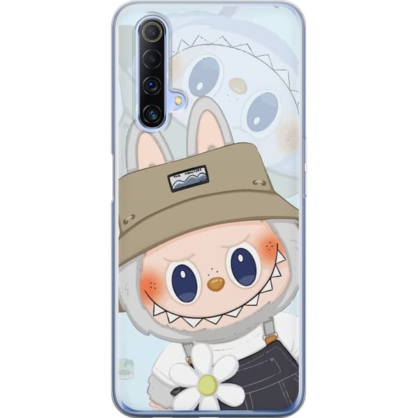 Realme X50 5G Gennemsigtig cover Labubu med hat - Pop Mart figur Mr. Butcher i retro-stil med karakter