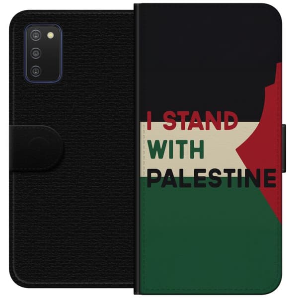 Samsung Galaxy A03s Tegnebogsetui Stå sammen med Palæstina - solidaritetsdesign med en stærk besked