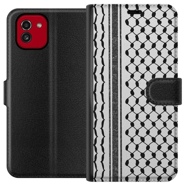 Samsung Galaxy A03 Plånboksfodral Palestinskt mönster – inspirerat av keffiyeh-tyg i traditionell stil