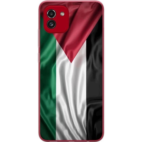 Samsung Galaxy A03 Genomskinligt Skal Palestinaflaggan – ikoniskt frihetsmotiv i rött, svart, vitt och grönt