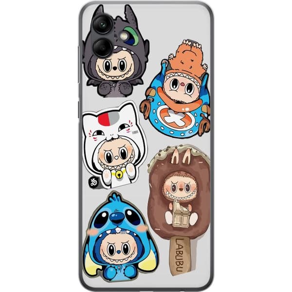 Samsung Galaxy A05 Läpinäkyvä kuori Labubu hahmokokoelma - Pop Mart Labubu The Monsters väriluulisessa muotoilussa