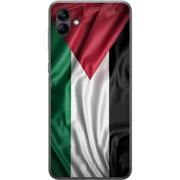 Samsung Galaxy A05 Gennemsigtig cover Palestinaflaget – ikonisk frihedssymbol i rød, sort, hvid og grøn