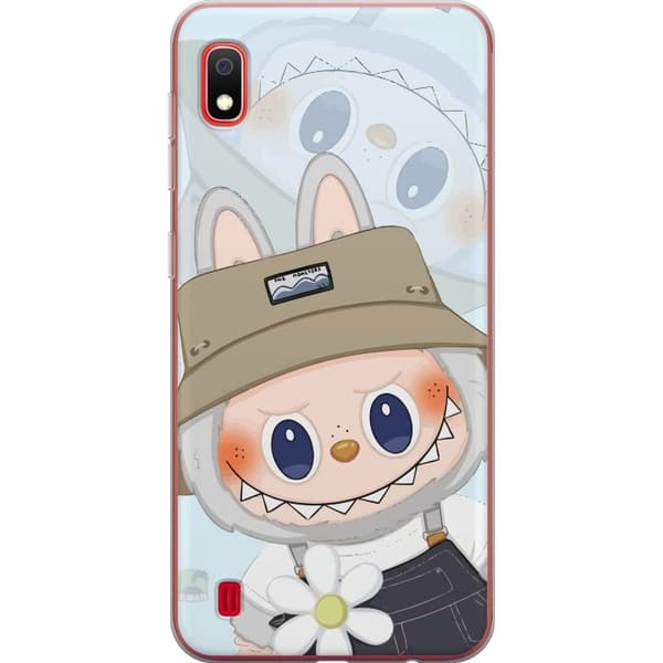 Samsung Galaxy A10 Gennemsigtig cover Labubu med hat - Pop Mart figur Mr. Butcher i retro-stil med karakter