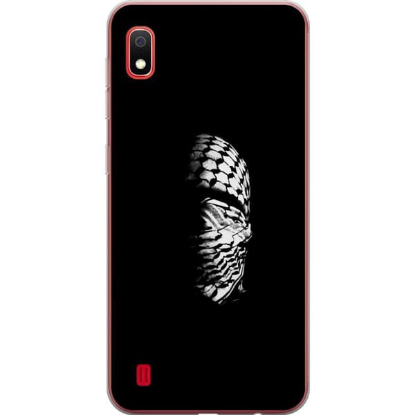 Samsung Galaxy A10 Genomskinligt Skal Keffiyeh-mönster – klassisk svartvit palestinasjal med kulturell tyngd