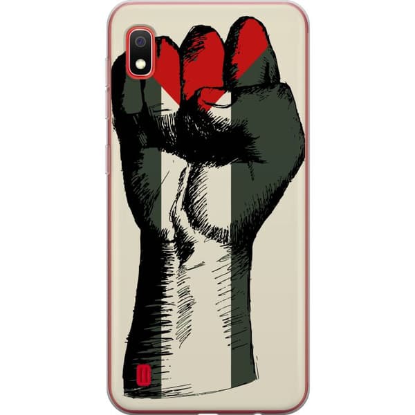 Samsung Galaxy A10 Gennemsigtig cover Hånd bundet i Palæstinas farver - kraftfuldt symbol for frihedsbevægelsen