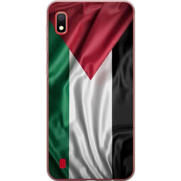 Samsung Galaxy A10 Genomskinligt Skal Palestinaflaggan – ikoniskt frihetsmotiv i rött, svart, vitt och grönt