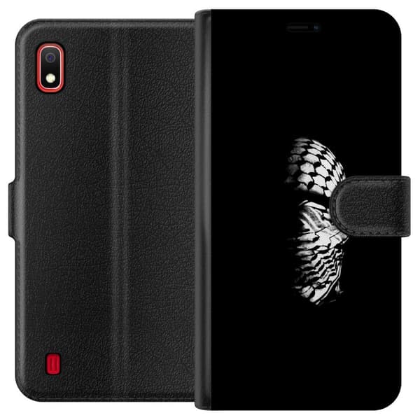 Samsung Galaxy A10 Tegnebogsetui Keffiyeh-mønster - klassisk sort-hvid palæstinensisk tørklæde med kulturel betydning