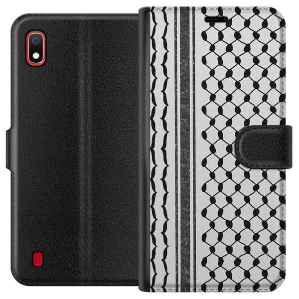 Samsung Galaxy A10 Lompakkokotelo Palestiinalainen kuvio - perinteiseen tyyliin inspiroima keffiyeh-kangas