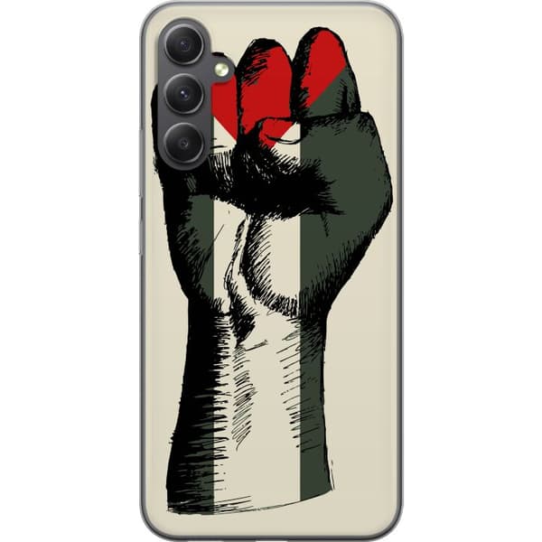 Samsung Galaxy A05s Gjennomsiktig deksel Hand knyttet i Palestinas farger - kraftig symbol for frihetsbevegelsen