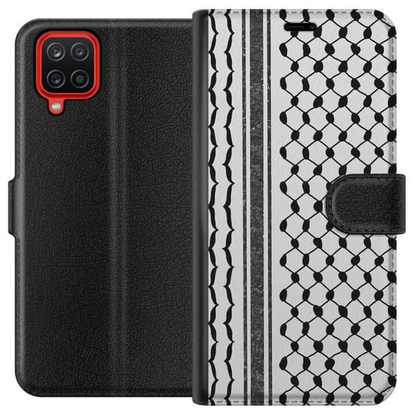 Samsung Galaxy A12 Lommeboketui Palestinsk mønster - inspirert av tradisjonell stil keffiyeh-stoff
