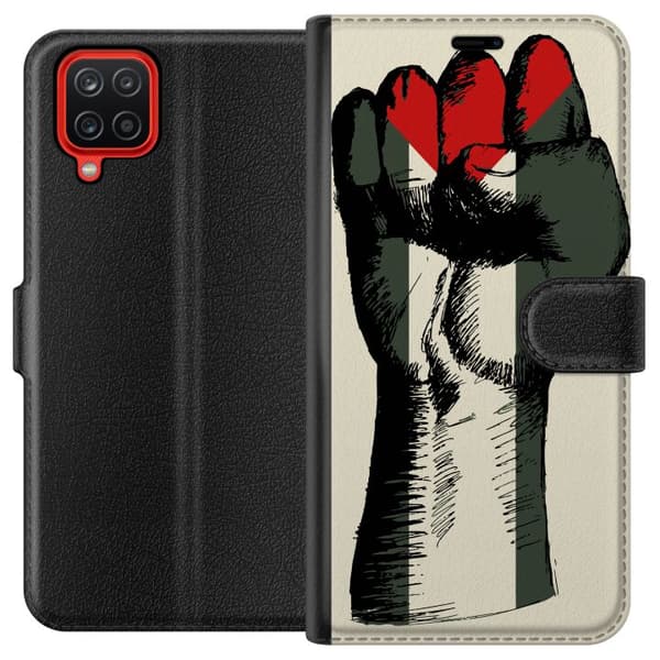 Samsung Galaxy A12 Plånboksfodral Hand knuten i Palestinas färger – kraftfull symbol för frihetsrörelsen