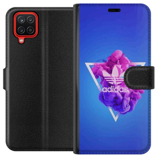 Samsung Galaxy A12 Lommeboketui Adidas-inspirert blått design - sporty motiv med retro vibe i blåtoner