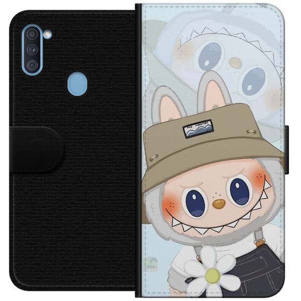 Samsung Galaxy A11 Lommeboketui Labubu med hatt - Pop Mart-figur Mr. Butcher i retrostil med karakter