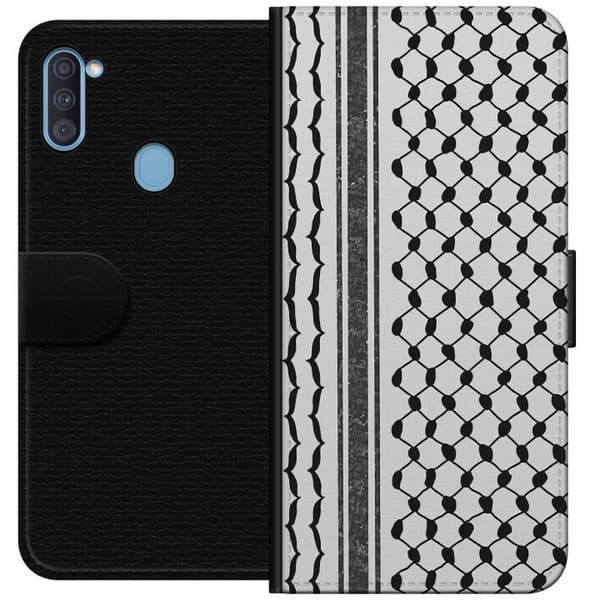 Samsung Galaxy A11 Lommeboketui Palestinsk mønster - inspirert av tradisjonell stil keffiyeh-stoff