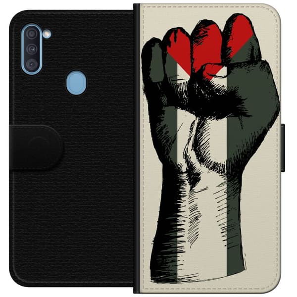 Samsung Galaxy A11 Lompakkokotelo Käsi sidottu Palestinan väreihin - voimakas symboli vapausliikkeelle