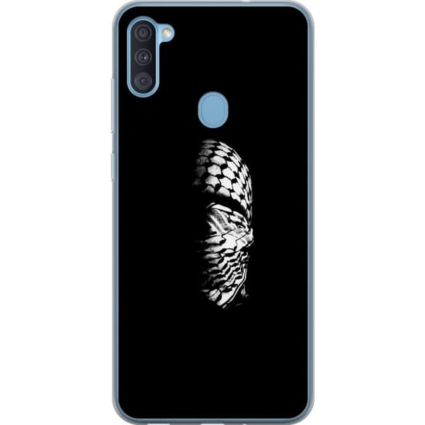 Samsung Galaxy A11 Gjennomsiktig deksel Keffiyeh-mønster - klassisk svart-hvit palestinsk sjal med kulturell betydning