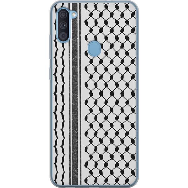 Samsung Galaxy A11 Gjennomsiktig deksel Palestinsk mønster - inspirert av tradisjonell stil keffiyeh-stoff