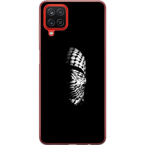 Samsung Galaxy A12 Gjennomsiktig deksel Keffiyeh-mønster - klassisk svart-hvit palestinsk sjal med kulturell betydning