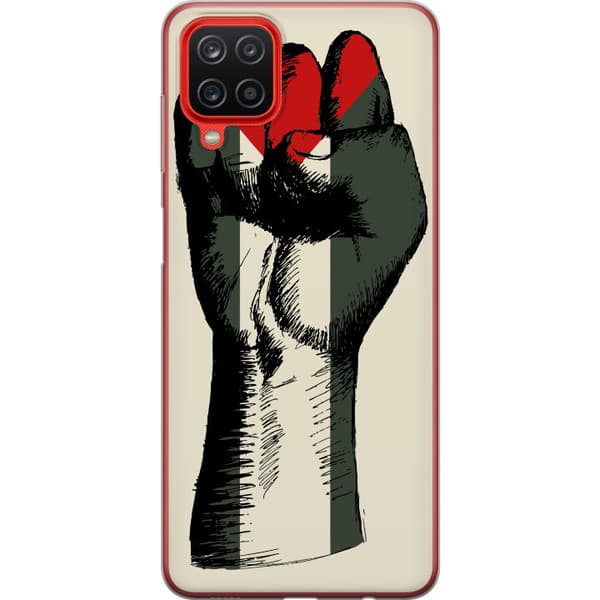 Samsung Galaxy A12 Läpinäkyvä kuori Käsi sidottu Palestinan väreihin - voimakas symboli vapausliikkeelle