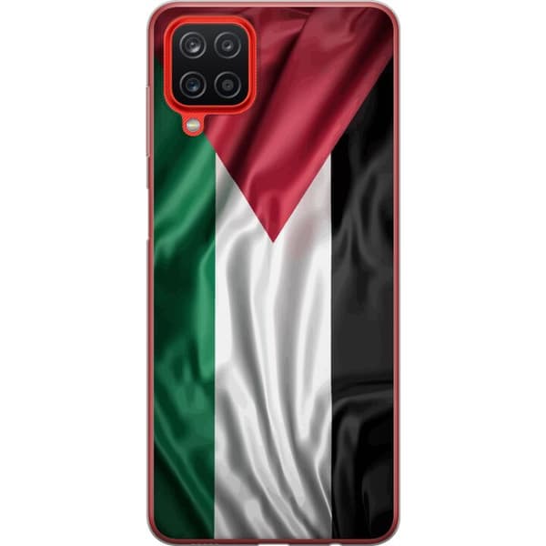 Samsung Galaxy A12 Gennemsigtig cover Palestinaflaget – ikonisk frihedssymbol i rød, sort, hvid og grøn