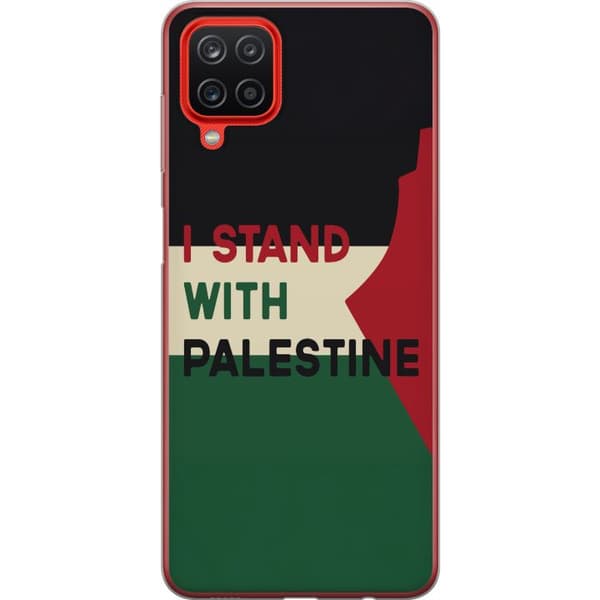 Samsung Galaxy A12 Gjennomsiktig deksel Stå opp for Palestina - solidaritetsdesign med en sterk melding