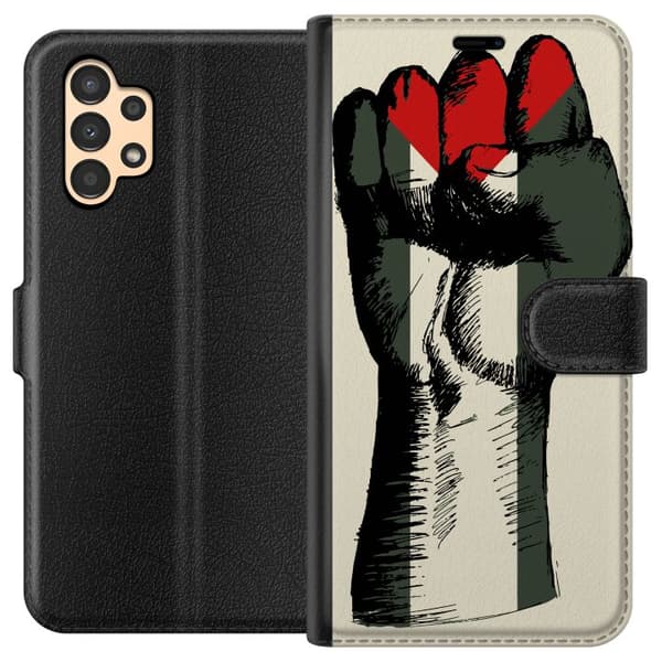 Samsung Galaxy A13 Lompakkokotelo Käsi sidottu Palestinan väreihin - voimakas symboli vapausliikkeelle