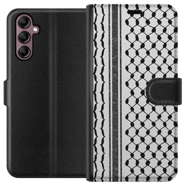 Samsung Galaxy A14 5G Tegnebogsetui Palæstinensisk mønster - inspireret af traditionel stil keffiyeh-stof