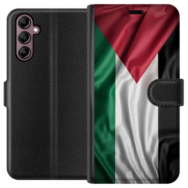 Samsung Galaxy A14 5G Lommeboketui Palestinaflagget – ikoniskt symbol på frihet i rødt, svart, hvitt og grønt