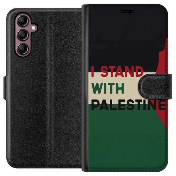 Samsung Galaxy A14 5G Tegnebogsetui Stå sammen med Palæstina - solidaritetsdesign med en stærk besked