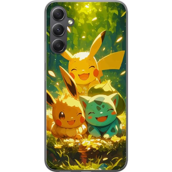 Samsung Galaxy A15 5G Läpinäkyvä kuori Pixelmonster pelityyli - värikäs muotoilu retroa rakastaville pelaajille