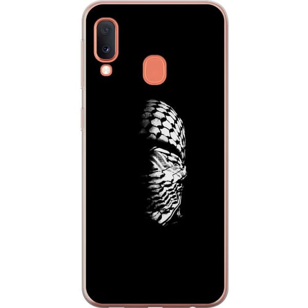 Samsung Galaxy A20e Gjennomsiktig deksel Keffiyeh-mønster - klassisk svart-hvit palestinsk sjal med kulturell betydning
