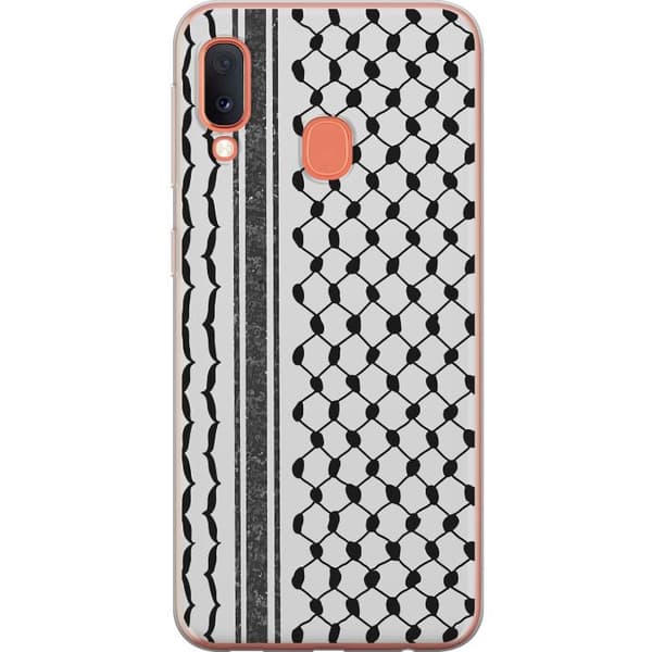 Samsung Galaxy A20e Läpinäkyvä kuori Palestiinalainen kuvio - perinteiseen tyyliin inspiroima keffiyeh-kangas