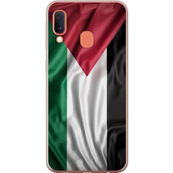 Samsung Galaxy A20e Gjennomsiktig deksel Palestinaflagget – ikoniskt symbol på frihet i rødt, svart, hvitt og grønt