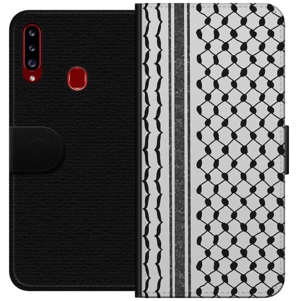 Samsung Galaxy A20s Lommeboketui Palestinsk mønster - inspirert av tradisjonell stil keffiyeh-stoff