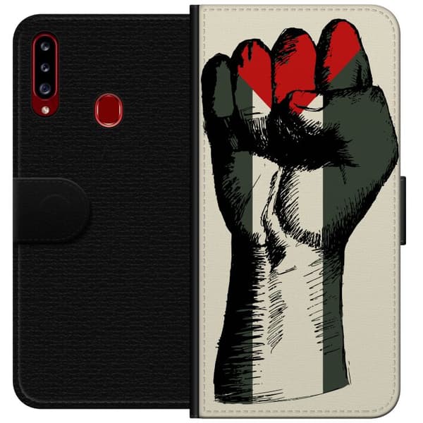 Samsung Galaxy A20s Lommeboketui Hand knyttet i Palestinas farger - kraftig symbol for frihetsbevegelsen