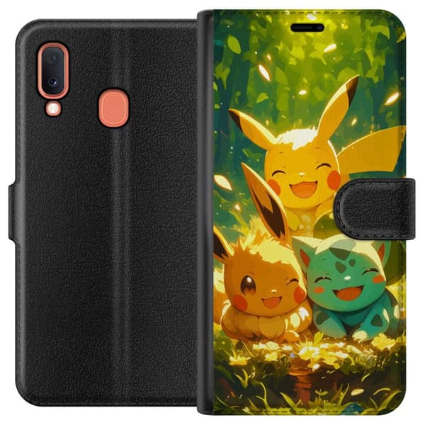 Samsung Galaxy A20e Lommeboketui Pixelmonster spillstil - fargerik design for retro-elskende spillere