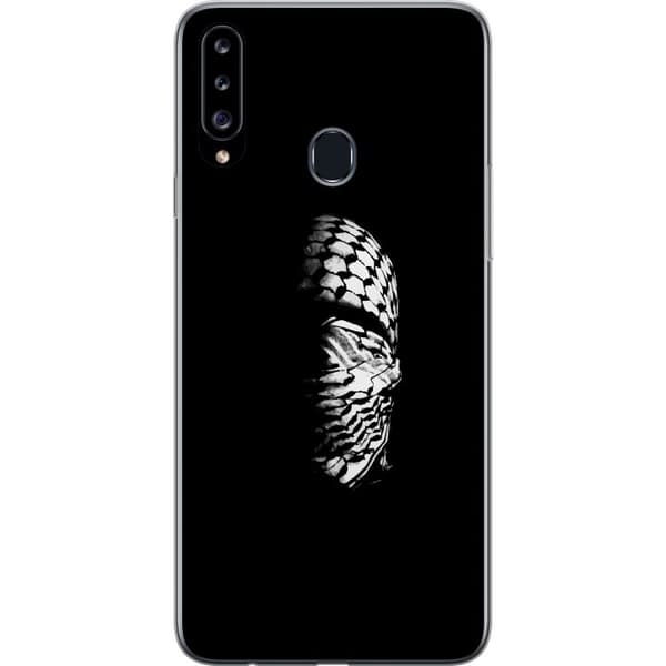 Samsung Galaxy A20s Gjennomsiktig deksel Keffiyeh-mønster - klassisk svart-hvit palestinsk sjal med kulturell betydning